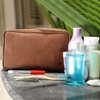 Genuine Leather Travel Toiletry Bag - Dopp Kit Organizer By
