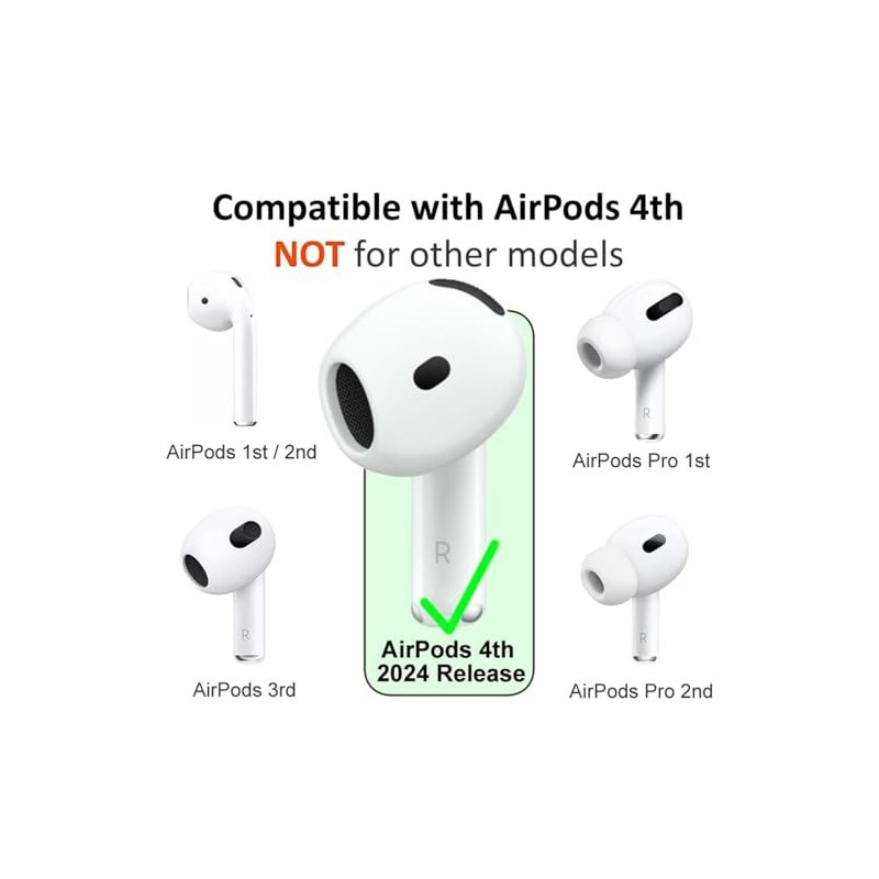 BLUEWALL Fit in Case Eartips Compatible with AirPods 4 Earbuds
