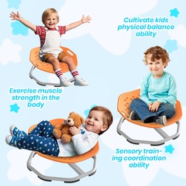 Sensory Spinning Chair for Autistic Kids,Sensory Swivel Chair Seat for Kids Autism,Toddler Spinning Seat,Toys for Toddlers with Autism & ADHD Children(Orange)
