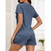 Ekouaer Pajamas Sets for Women Ribbed Knit Sleepwear Set Soft