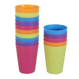 Plastic Cups Beverage Cups 200ml Tasting Commercial Wine Cups Party Supplies Reusable Set of 15 (Random Color)