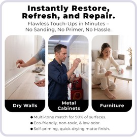 spot. Touch-Up Paint | Matte Finish for Cabinets, Walls, Doors & Furniture | Multi-Tone White Repair Kit | Quick-Dry, Self-Priming, Low-Odor, Eco-Friendly | No-Sanding or Primer Needed | 3 Pack