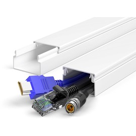 Delamu Delamu Cord Hider, 34in Cord Covers for Wires on Wall, Paintable Cable Hider, Easy to Use Wire Covers for Cords, Wire Hiders for TV on Wall, Cable Cover Cable Management, 2X L17 W0.95 H0.55in