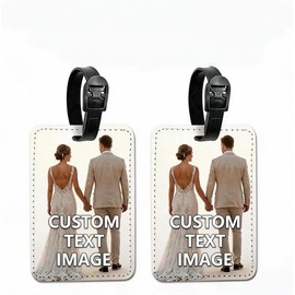 2Pcs Etiquetas de Equipaje Personalizadas con Foto para Maleta