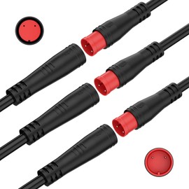 baluoqi Extension Cable 2Pin Waterproof Plug with A Single Connector DIY Ebike Line for Electric Bicycle Light/Throttle/Ebrake Ebike Parts 0.65FT