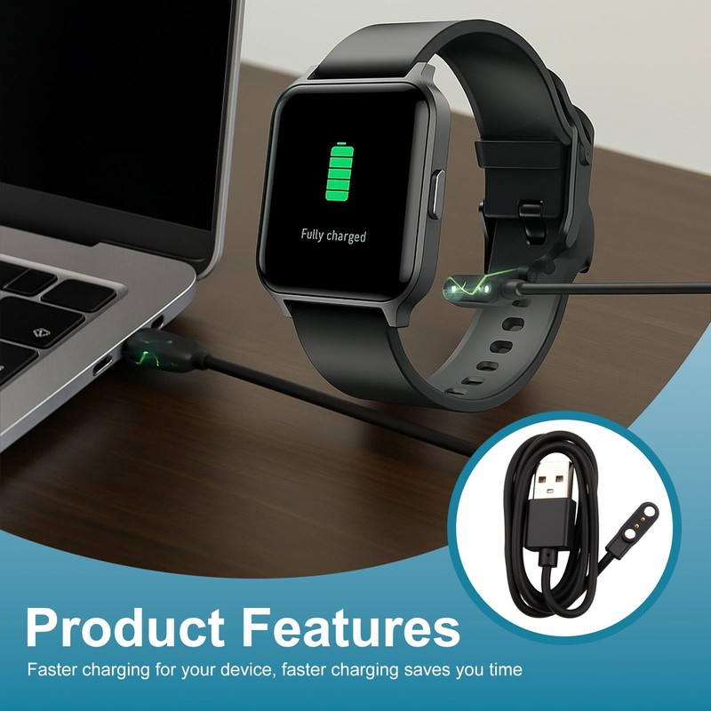 CJMUQHEHH Pack of 2 Universal Smartwatch Charging Cable Magnetic Smart