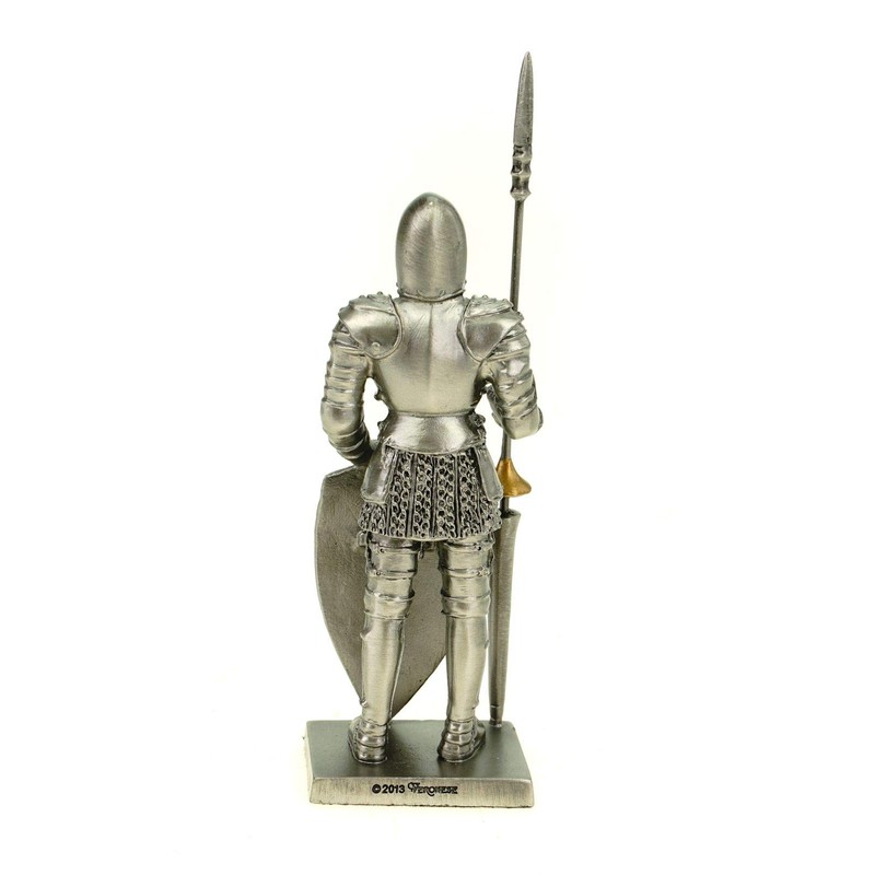 Veronese Pewter Knight Templar with Shield and Lance 13 cm