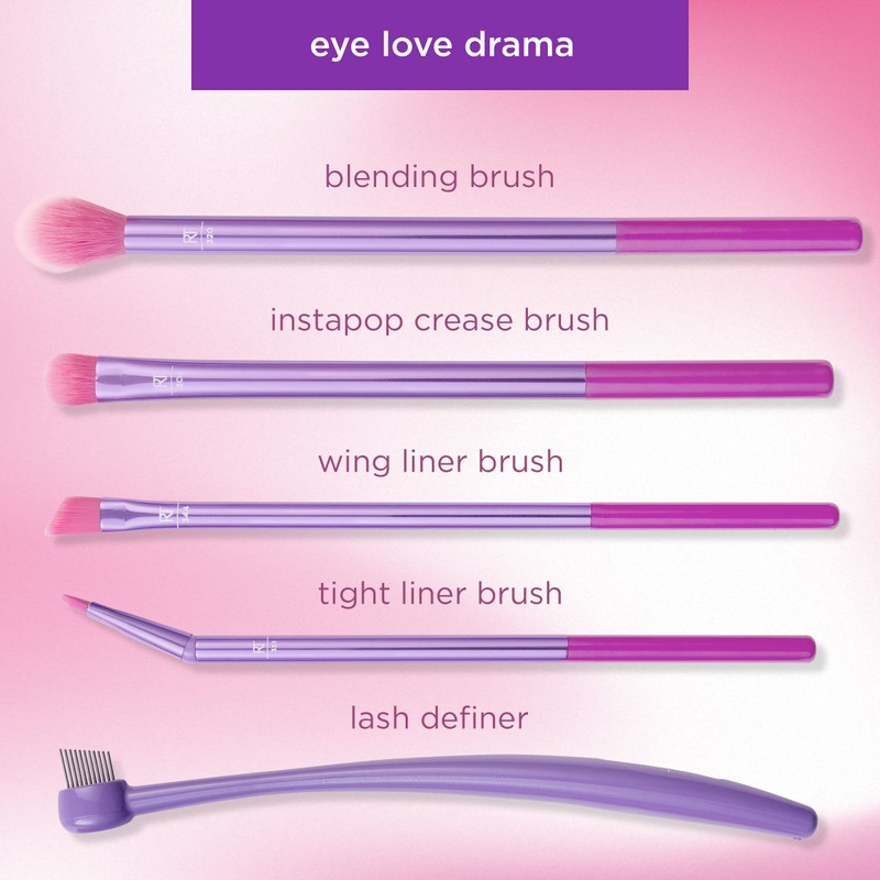 Real Techniques Eye Love Drama Makeup Brush Kit Professional Eye