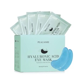 PEAUAMIE Parches para debajo de los ojos (30 pares) de oro de 24 quilates y parche de ojos de ácido hialurónico y máscaras de ojos de rosa para ojeras e hinchazón, tratamiento de bolsas de ojos antiarrugas (ácido hialurónico)