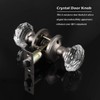 Classic Rosette, Crystal Style Privacy Door Knob, Satin Nickel Diamond