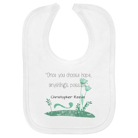 Azeeda 'Once You Choose Hope, Anything's Possible' Soft Cotton Baby Bib (BI00057966)