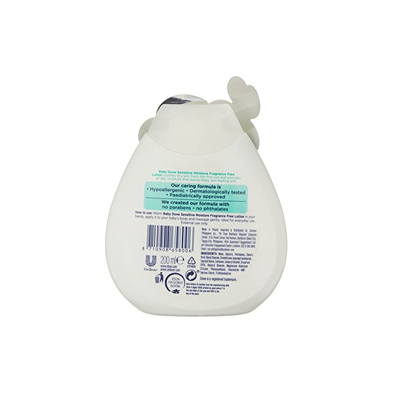 DOVE BABY BODY LOTION FRAGANCE FREE SENSITIVE 200ML