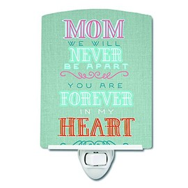 Caroline's Treasures BB5421CNL Mom Forever in My Heart Ceramic Night Light Compact, UL-Certified, Ideal for Bedroom, Bathroom, Nursery, Hallway, Kitchen, 6x4x3, Multicolor
