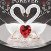 Glass Baron Swans 'Always and Forever' Figurine Accented with Genuine