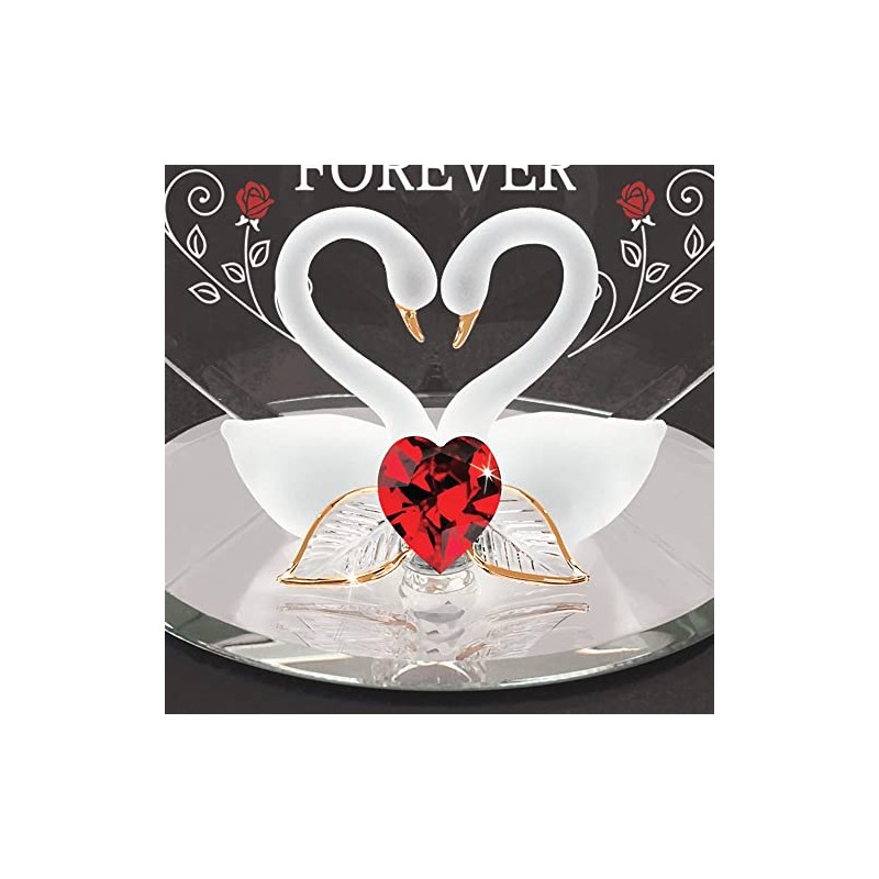 Glass Baron Swans 'Always and Forever' Figurine Accented with Genuine