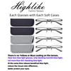 HIGHLIKE 4-Pack Blue Light Reading Glasses for Men, Metal Half