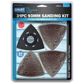 SMART Starlock 31 Piece Sanding Set (1 Sanding Pad, 10 Sanding Sheets with 60, 80 and 120 Grit) - Professional Accessories for Sanding Work