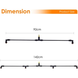 4-Nozzle Poly Boom Wand with 3/8" Brass Fitting – Convertible to 2 Nozzles, Lightweight for Garden, Farm (Boom Wand 01)