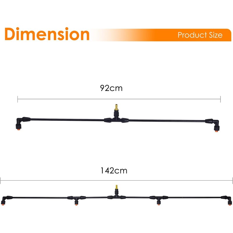 4-Nozzle Poly Boom Wand with 3/8" Brass Fitting – Convertible