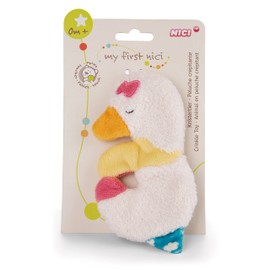 NICI 49050 Crinkle Toy MyFirstNICI Goose Gilli 14 cm Beige Cuddly Toy for Babies and Toddlers to Grip, Cuddle, Discover and Fall asleep