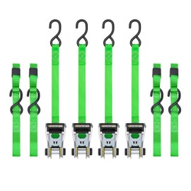 SmartStraps Ratchet Straps - 14ft GRN Premium RatchetX 4pk 1,500lb