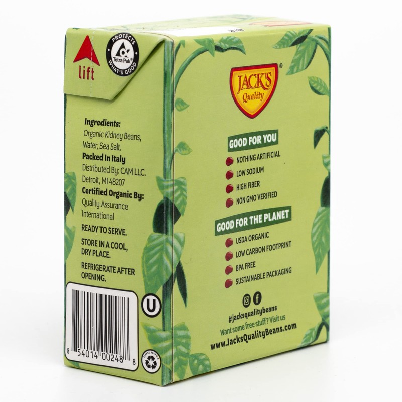 Jack's | Organic Kidney Beans 13.4 oz.| Packed with Protein