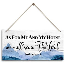 As For Me And My House, We Will Serve The Lord Joshua 24:15 - Religious Gifts -Faith Wall Decor Sign, Farmhouse Christian Wall Sign - Faith Wall Decor Sign