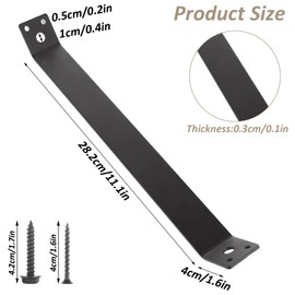 LANIAKEA 6PCS Angle Brackets 11-1/8" x 1-1/2" Inside Mount 45-Degree Angle Corner Braces Inside Joint for Wood Post and Beam Desk Edge Box Pergola Gazebo DIY Kit, 11 Gauge