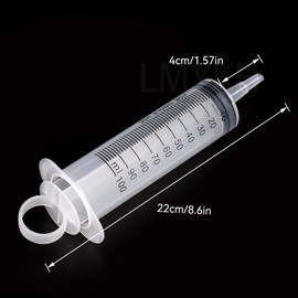100 ml Large Plastic Syringe with Hose for Scientific Laboratories, Garden Watering, Industrial (1, 100 ml)