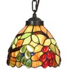 Bieye L10761 Grape Tiffany Style Stained Glass Ceiling Pendant Light