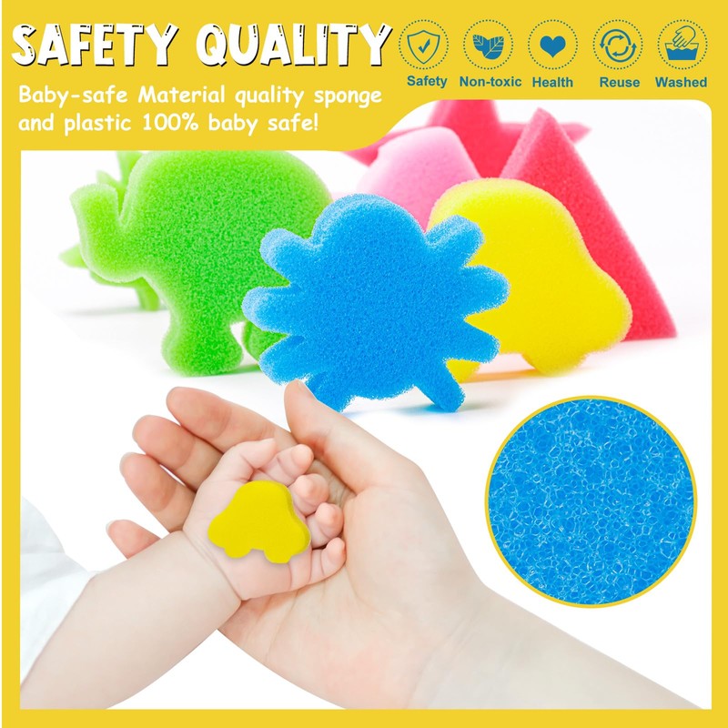 30Pcs Sponge Painting Shapes, Painting Craft Sponge with Different Shape,