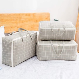 Bed Bag with Double Zip Storage Bag Waterproof Moving Bag Duvets Cushion Carry Bag Large Capacity Clothes Storage with Handle Transport Bag Durable