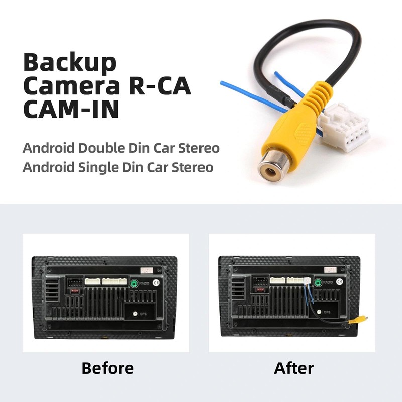 10 Pin RCA Rear View Camera Wiring Harness Video Input