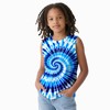 Poykopty Kids Blue Tie Dye Tank Tops Childrens Sleeveless T-Shirts