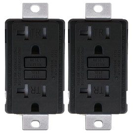 Baomain Generator GFCI Outlet 20Amp, Industrial Grade Self-Test Ground Fault Circuit Interrupter, Tamper-Resistant Receptacle,Heavy-Duty Receptacle, UL&CUL Certified, Matte Black (2-Pack)