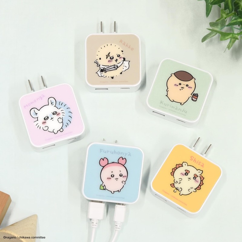 Gourmandies Chiikawa USB to USB Type-C AC Adapter Momonga CK-03D