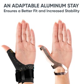ORTONYX Thumb Immobilizer Brace Thumb Spica Support Splint- Arthritis, Pain, Sprains, Strains, Carpal Tunnel - Wrist Strap - Left or Right Hand / ACKB433