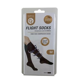 Good Things Knee High Compression Flight Socks Black - M