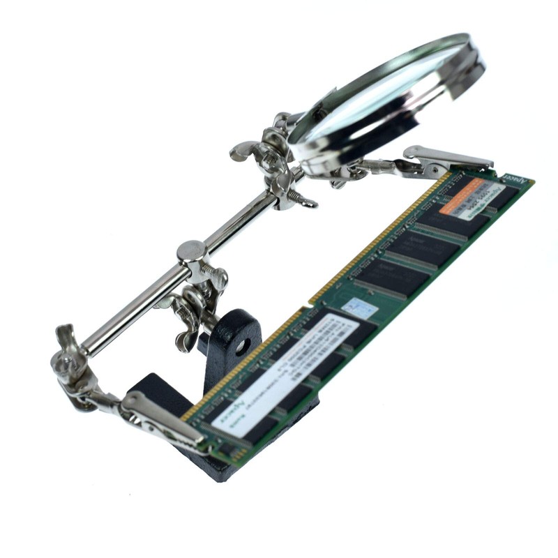 Helping Hand Magnifier Magnifying Glass Jewelry Clamp Holder Soldering Stand