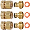 SHOWNEW Garden Hose Quick Connectors, Solid Brass 3/4 inch GHT