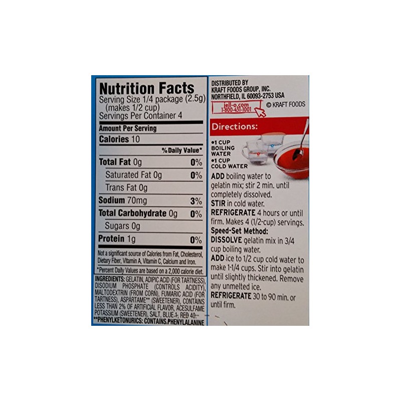 Jell-O Sugar Free Gelatin, Cherry, 0.3 OZ