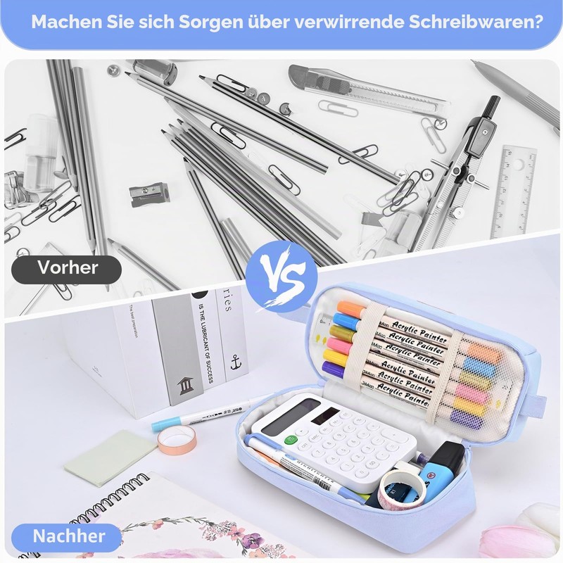 Yoeege U49YX003L Aesthetic Pencil Case for Students Girls Adults Women