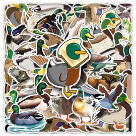 50PCS Flying Mallard Duck Stickers,Duck Stickers,Teens Boys and Girls Sticker Pack Vinyl Skateboard Guitar Door Laptop Luggage Car Bike Water Bottle Birthday Party Supplies Stickers