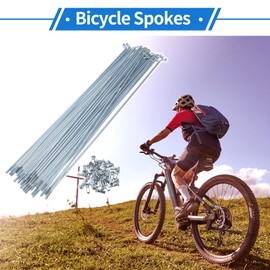 VekAuto 1 Set Bicycle Spokes 12G 240mm Length Bike Wheel Spokes Universal Carbon Steel Galvanized Silver Tone Nipple