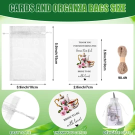 JiaUfmi 32 Set Tea Party Bridal Shower Favors for Guests Thank You Cards Heart Shaped Spoon Small Infuser Ball Steeper for Loose Tea Organza Bags and Hemp Rope For Wedding Souvenirs (Silver)