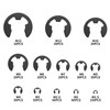 520 Pcs Circlips Assorted, E Clips E-Clips Circlip External Retaining