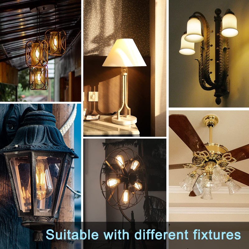 TJOY 20 Pack Vintage 8W ST58 LED Edison Light Bulbs,