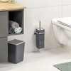 bremermann Savona Toilet Brush Holder with Wall Bracket Square Grey