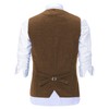 Solovedress Men's Casual Wool Herringbone Suit Waistcoat V-Neck Tweed Waistcoat