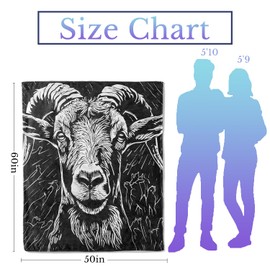 Goat Blanket - Cozy and Soft Flannel Fleece Goat Throw Blanket, Lightweight for Relaxing on Couch and Bedding, Travel and Outdoor Goat Decor Goat Gifts with Fuzzy Goat Design 60×50IN